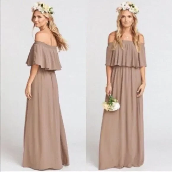 NEW Show Me Your MuMu Hacienda Formal Bridesmaid Maxi Dress Cream Size Medium - Picture 1 of 12